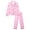 style 4, variant on NIPAXO Girls Pajamas Set Long Sleeve Button-Down Top and Pants Silk Satin with Cute Pink Bows Print Sleepwear for Kids