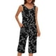 thumbnail image 1 of Conjunto de Ropa de Estar de Mujer Cuello Redondo Impresión Blusa sin Mangas Pantalones Cortos, Pantalones de Cintura Elástica para las Mujeres, 1 of 7