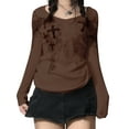 thumbnail image 3 of Dewadbow Women Oversized T-Shirts Long Sleeve Round Collar Vintage Graphic Print Tee Tops E-Girl Streetwear, 3 of 6