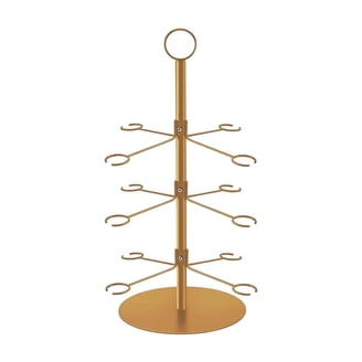 Champagne Tower Stand 3-Tier 12 Glass Holder - Gold Metal Cocktail Tree For Wedding & Party