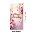 thumbnail image 4 of Pink Floral Themed Happy Birthday Banner Backdrop Background Party Decorations Photography Props for Birthday Party Celebrations Family Gatherings Photo Booth Setups and Event Decors, 4 of 7