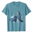 thumbnail image 4 of Inleife Women's Loose Graphic Printed T-Shirts Round Neck Short Sleeve Casual T-Shirt for Spring Summer Blue M, 4 of 4