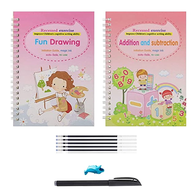 Caligrafía Escritura reutilizada 2 Cuadernos 1Pluma 1Portalápices 5 Recambios 10ML