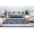 thumbnail image 3 of Centurion CY50A Floral Navy Transitional Vintage Navy Area Rug, 5'0"x5'0", 3 of 4