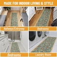 thumbnail image 4 of Ottomanson Extra Long Runner Rug 1'10.5" x 35' – Non-Slip Low Pile Hallway Carpet, Floral Seafoam Green, 4 of 7