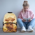 thumbnail image 2 of Yuyamidu Highland Cow Backpack for Kids Yellow Sunflowers Bookbag for Girls 12-14 Middle School Book Bags for 6Th Grade Teen Bookbags with Front Pocket & Side Pockets, 2 of 7