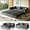 Dark Grey, variant on 81.9'' Pull Out Couch King Size, 3-in-1 Convertible Couches, Modern Sleeper Sofa Bed, Comfy Velvet Futon Sofa Bed, Cloud Loveseat, 3 Pillows, for Small Spaces, Living Room, Apartment, Beige