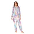 thumbnail image 2 of FORMRS Onesies Pajama for Adults Unisex Hoodie Winter Jumpsuit One Piece Sleepwear, Sizes S-2XL, Watercolor Marble Pattern, 2 of 7