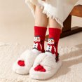 thumbnail image 6 of Fabrcox Womens Cute Mid-Calf Fuzzy Slipper Socks, Non Slip Warm Winter Casual Christmas Printed Indoor Loungewear Socks (D), 6 of 6
