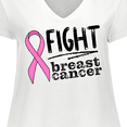 thumbnail image 4 of Inktastic Fight Breast Cancer Pink Ribbon Women's Plus Size V-Neck T-Shirt, 4 of 5