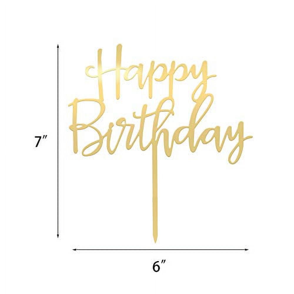 CC TOWN Happy Birthday Cake Topper, Mirrored Gold Acrylic Durable Versatile  Cake Topper for Birthday Party Decoration Ideas, Perfect Keepsake for your  family and friends 