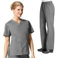 thumbnail image 2 of Maevn CORE Women's Classic V-Neck Solid Scrub Top & Full Elastic Band Cargo Scrub Pant Set [XXS - 3XL], 2 of 2