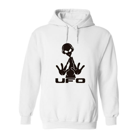 Cool Alien Silhouette Ufo Hoodie Men -Image by Shutterstock, Male Medium