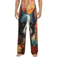 thumbnail image 2 of Lsque Cute Colorful Flower French Bulldog Print Men's Pajama Pants, Lounge Pant - Comfortable Home Wear,Elastic Waistband, Stylish Design-X-Large, 2 of 9