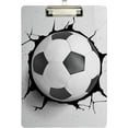 thumbnail image 1 of FMSHPON Soccer Ball Cracked Wall Clipboard Hardboard Wood Nursing Clip Board and Pull for Standard A4 Letter 13x9 inches, 1 of 5