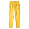 thumbnail image 7 of Men's Cotton Elastic Waist Sweatpants - Baggy, Wide Leg, Lounge Pants with Pockets for Daily Wear Yellow 3XL, 7 of 7
