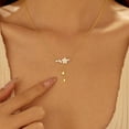 thumbnail image 5 of 925 Sterling Silver Cherry Blossom Necklace for Women Graduation Pink Jewelry 14K Gold Plated Cute Birth Month Enamel Flower Pendant Necklace Floral Artificial Stone Pearl Chain, 5 of 7