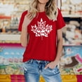 thumbnail image 2 of LUOGENLI Hauts d'Été pour Femmes de Plus de 60 Ans Manches 3/4 T-Shirt à Col Rond Décontracté à Imprimé Mode pour Femmes à Manches Point Rouge Taille TTG, 2 of 5