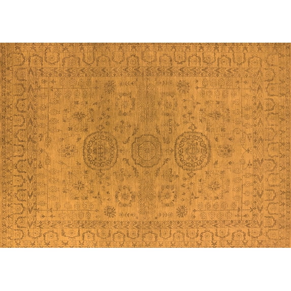 Ahgly Company Indoor Rectangle Oriental Orange Industrial Area Rugs, 2' x 4'