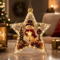 thumbnail image 3 of Glowing Christmas Story Star Shaped Decor,Light-Up Mini Holiday Scene Ornament with Warm LED Light,Festive Keepsake Hanging Pendant for Christmas Tree,Home And Party Decoration(Snowman), 3 of 6