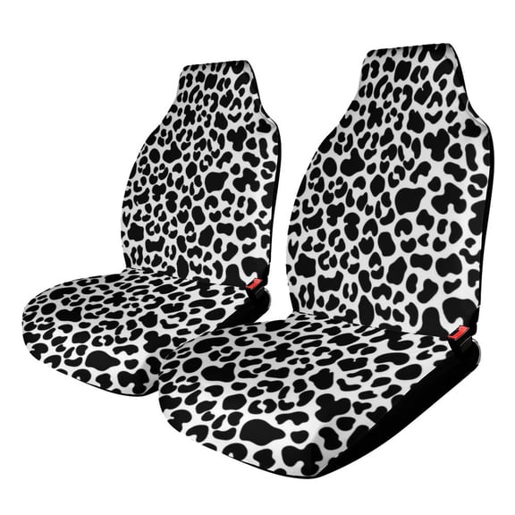 Black And White Cow Pattern Car Seat Covers,Universal Auto Front Seats Protector Fits for Car,SUV Sedan,Truck