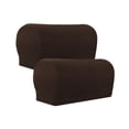 thumbnail image 4 of Funda de reposabrazos de felpa suave, antideslizante, para silla, sofá, funda elástica para el hogar y la oficina. Café oscuro, 4 of 9