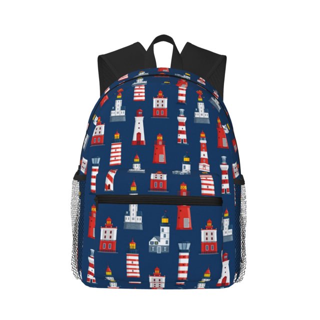Fotbe Cartoon Lighthouse Mochila Ligera Casual para Laptop para Hombres y Mujeres, Mochila Impermeable de Uso Diario, Mochila para Universidad