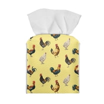 ZUXONGSY Rooster Square Tissue Box Covers Modern PU Leather Tissue Box Holder Easy to Clean Paper Towel Box Cover Decorative Tissue Case for Women Gifts for Women Friends