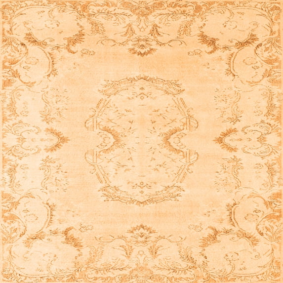 Ahgly Company Indoor Square Persian Orange Traditional Area Rugs, 6' Square