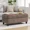 Brown, variant on 45 Inch Large Storage Ottoman Bench with Wooden Tray Coffee Table, Green Chenille Upholstered Foot Rest, Multifunctional Foot Stool Ottoman for Living Room, Bedroom & Entryway, Solid Wood Legs