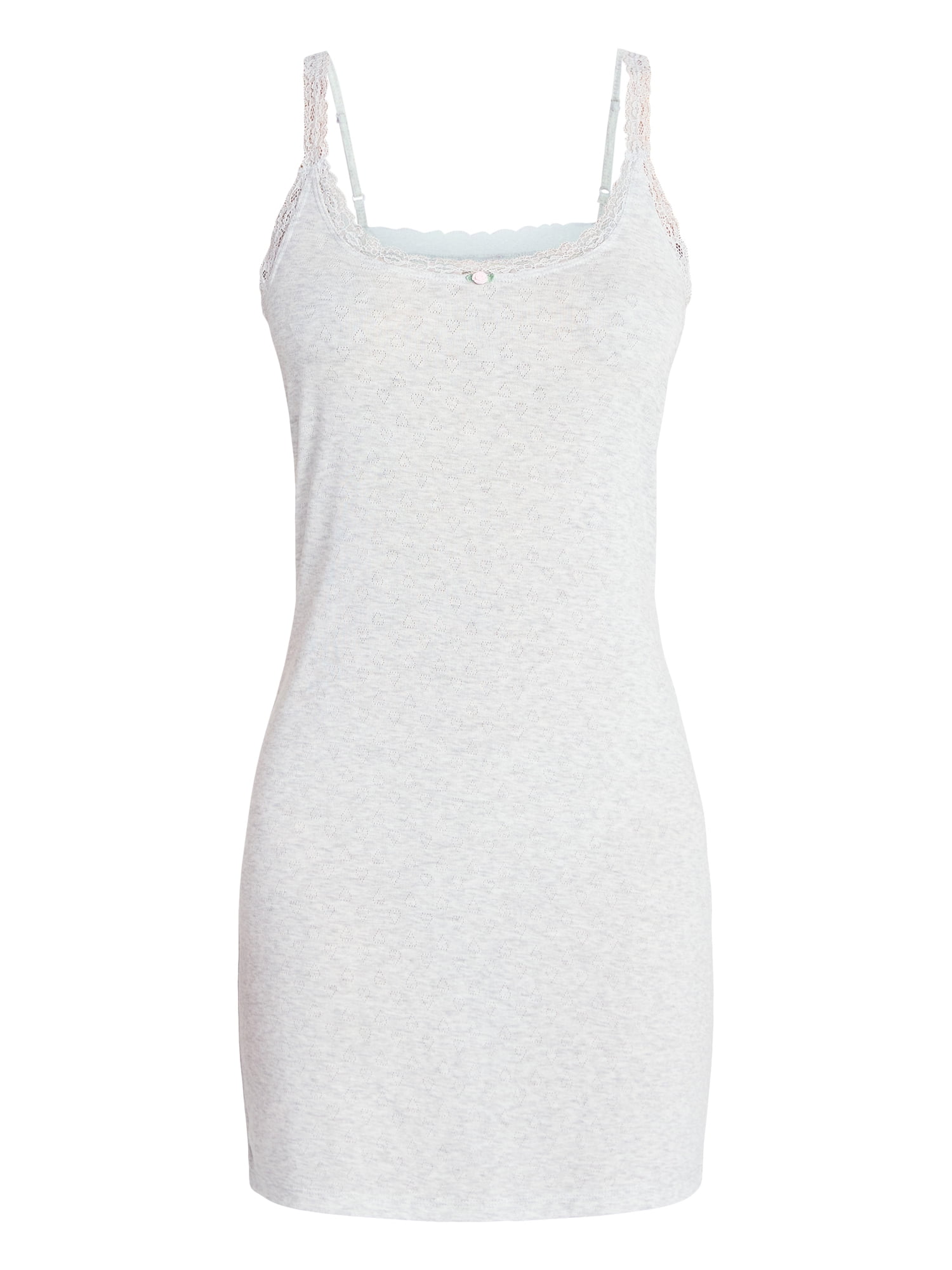 No Boundaries Sleep Pointelle Knit Slip Dress, Women’s XXS-3X
