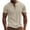 Khaki, variant on Mens Shirts Mens T Shirts Men Leisure Button Solid Color Ventilation Short Sleeve Round Neck White 2X