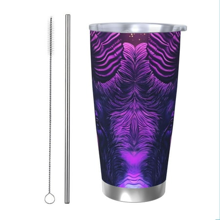 

Goofa Purple Starry Sky Antelope for 20 oz Skinny Tumbler Stainless Steel Coffee Mug Slim Vacuum Insulated Travel Cup Car Cup-Straw Two-piece Set