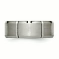 thumbnail image 3 of Titanium Beveled Edge Grooved 8mm Brushed and Polished Band Ring 12 Size, 3 of 6