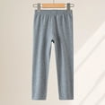 thumbnail image 2 of Hxshgdsn Kid Cotton Pajamas Pants Elastic Waist Solid Leggings Casual Full Length Pants Soft Daily Wear and School Activities(Gray/10-11Years), 2 of 5