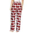 thumbnail image 3 of Naloa Cute Red Crab Print Women’s Ultra-Soft Comfy Pajama Lounge Pants with Pockets & Drawstring, 3 of 8
