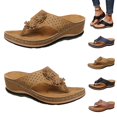 thumbnail image 4 of Women‘s Wedge Flip Flops With Arch Support 2022 Trending Summer Posh T-Strap Orthotic Beach Sandals, 4 of 9