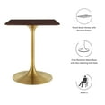 thumbnail image 5 of Modway Lippa 24" Square Wood Dining Table in Gold Cherry Walnut, 5 of 7