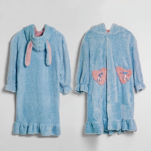 Pijama de pareja de dibujos animados de Stitch, camisón largo de lana coral de invierno para mujer, ropa para el hogar, forro polar grueso para hombre