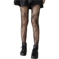 thumbnail image 1 of Jinsinto Collants à Motifs pour Femmes, Résille Florale, Panty Taille Haute, 1 of 5