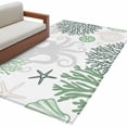 thumbnail image 2 of 3'x5' Area Rugs, Green Grey Octopus Coastal Indoor Outdoor Area Rug for Living Room Bedroom, Nautical Coral Starfish Washable Bathroom Rugs Kitchen Floor Carpet Mats Home Decor Aesthetic, 2 of 8