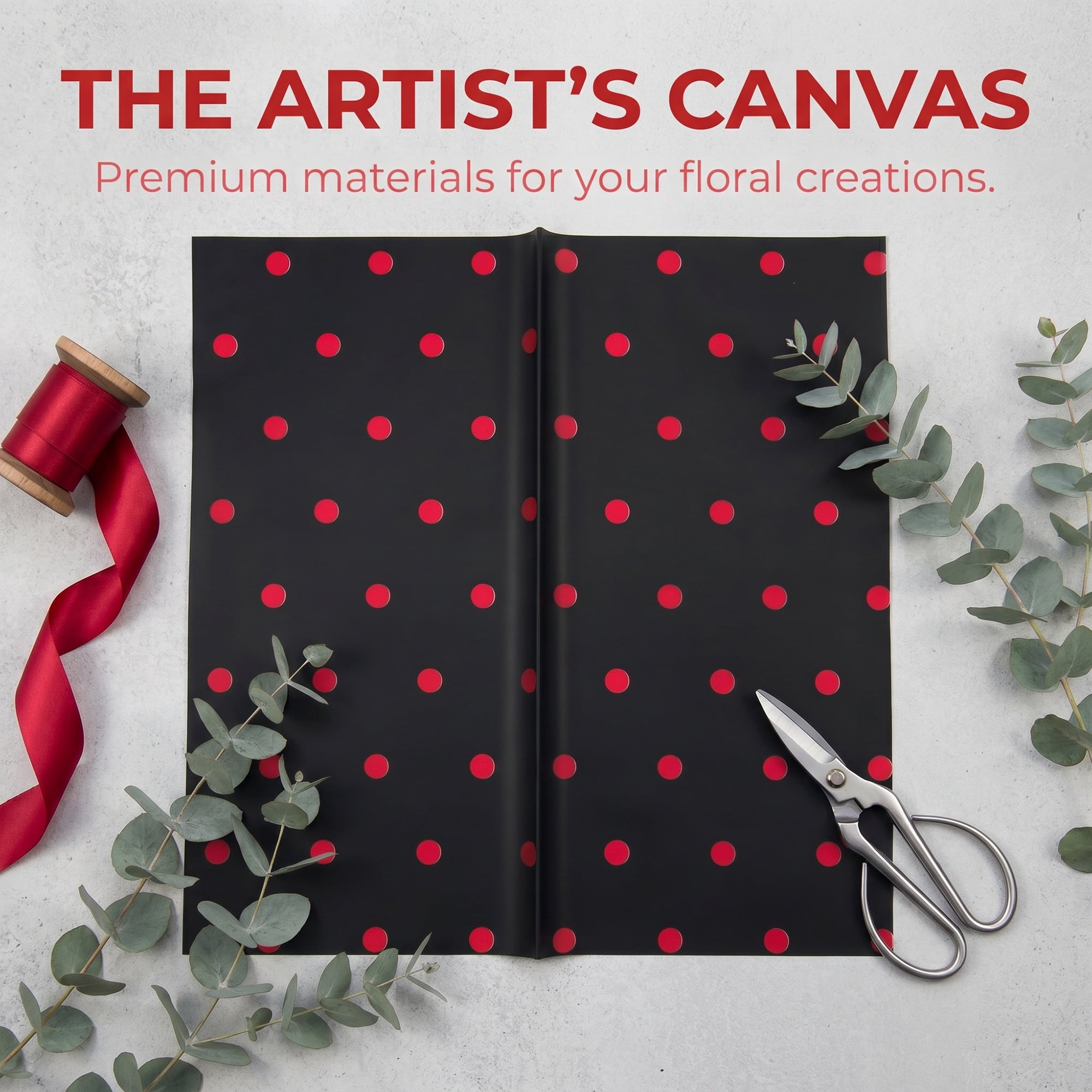 Unique Bargains 20Pcs Polka Dot Waterproof Gift Wrapping Paper Red Black 22.4" x 22.4"