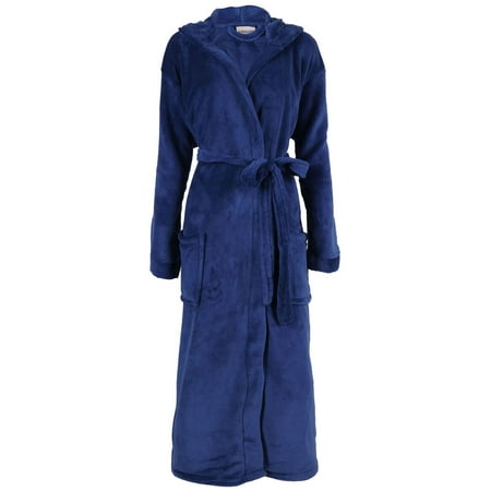 Girls Fleece Shawl Collar Robe - Hooded Plush Bathrobe Coral Fleece Spa Robe Shawl for Women and Men