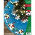 thumbnail image 2 of Bucilla Felt Tree Skirt Applique Kit 43" Round-Christmas Village, 2 of 4