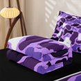 thumbnail image 5 of Erosebridal Modern Camo Zipper Queen Comforter Set with Fitted Sheet and 2 Pillowcases for Boys Men, Forest Animal Silhouette Print Zipper Bedding Set, Purple, Black Reversible, 4pcs, 5 of 7