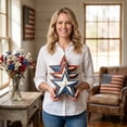 thumbnail image 4 of 4th of July Tiered Tray Decor Wooden Star Set, 3 Pcs Memorial Day Table Decorations, Rustic Patriotic Tabletop Home Decor, Red White and Blue Decorations for Home, 4 of 5