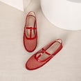 thumbnail image 4 of Samdudou Mary Jane Shoes for Women Closed Toe Flat Sandals Breathable Hollow Out Fishnet Mesh T Strap Buckle Vintage Casual Walking Footwear for Office Street, 4 of 8