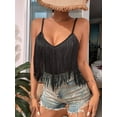 thumbnail image 5 of Womens Western Cowgirl Fringe Top - Country Concert Outfits Festival Tassel Hem Boho Rodeo Camisole Rave Tank Shirt, 5 of 6