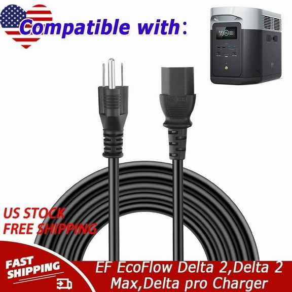 UL 6ft AC Charger Compatible with EF EcoFlow Delta 2,Delta 2 Max,Delta pro