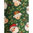 thumbnail image 5 of 44 x 36 Christmas Mr and Mrs Santa Claus Heads on Green Fabric Traditions 100% Cotton, 5 of 5